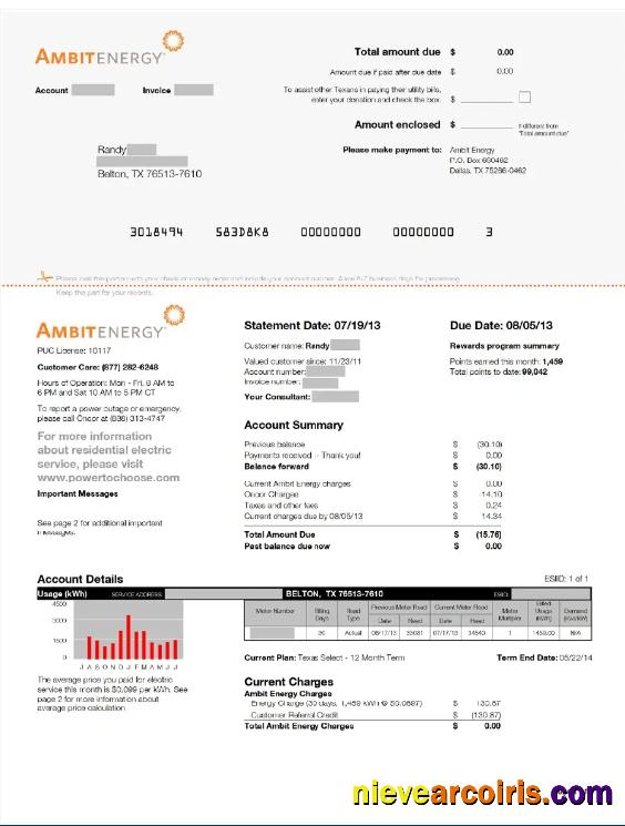 USA AMBIT ENERGY utility bill